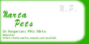 marta pets business card